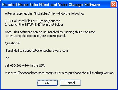 echo software voice changer pre- installation info dialog